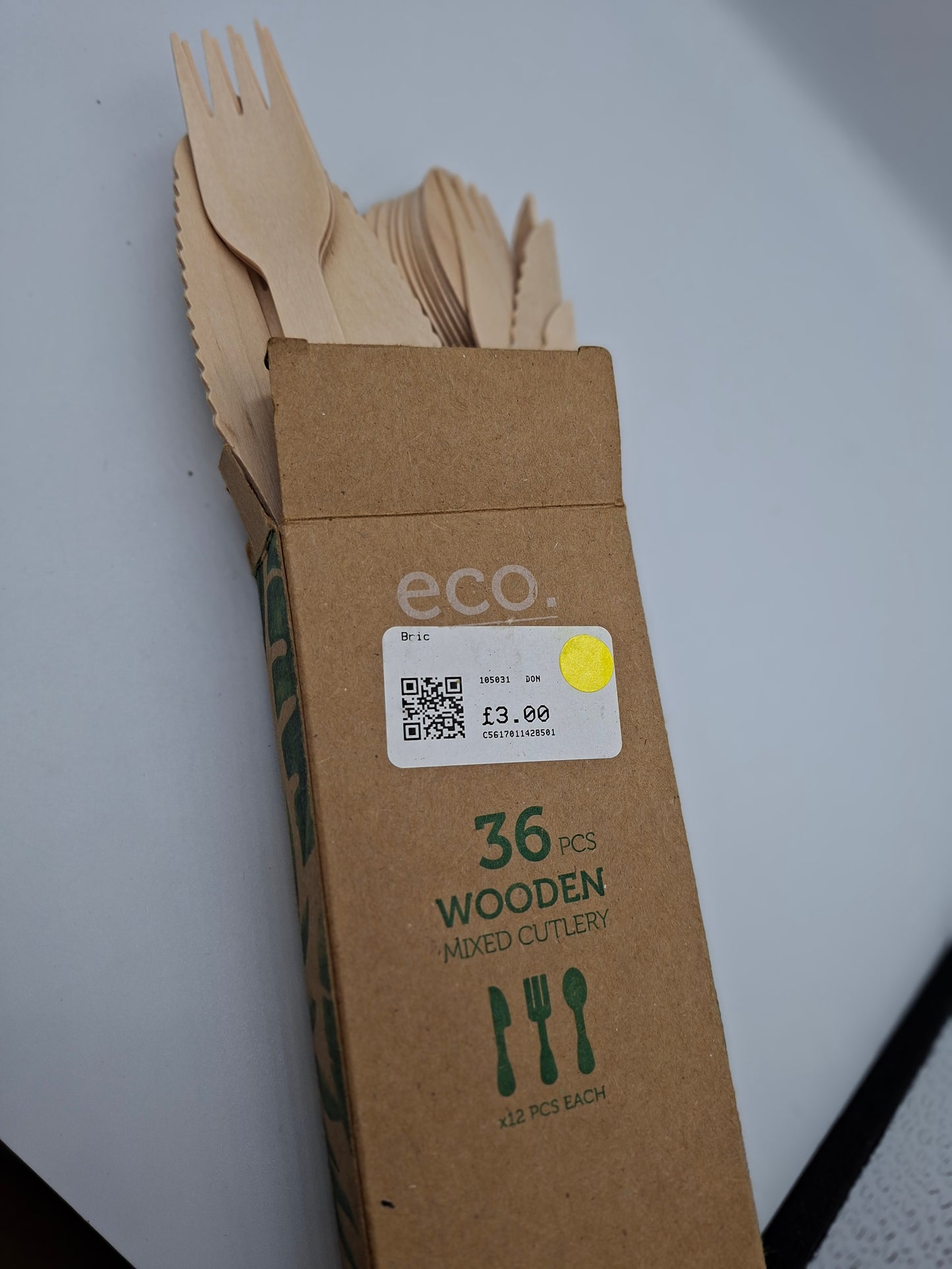 36PCS WOODEN CUTLERY