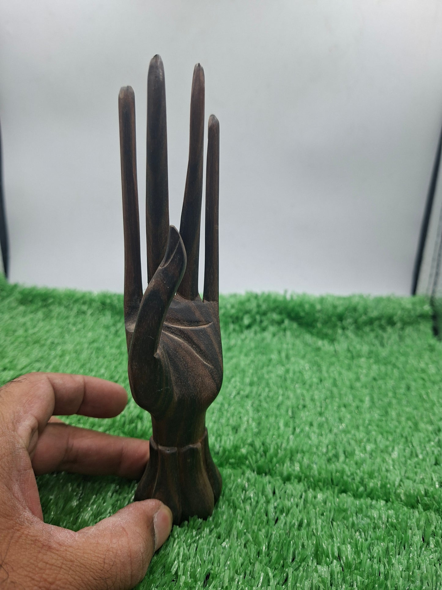 Hand-carved wooden sculpture