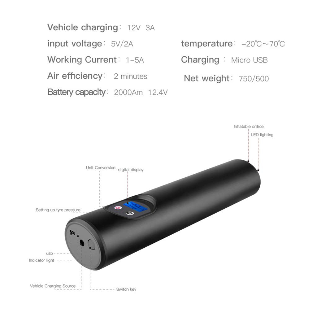 MERISHOPP® Mini Tire Pump Inflator Electric for Car Motorbike Ball Inflatables|Home & Garden | Tools | Air Compressors
