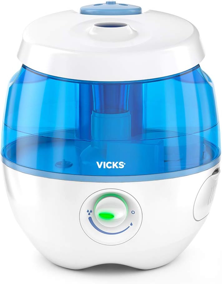 Vicks Sweet Dreams Cool Mist Humidifier, Blue, Medium Room, 1 Gallon Tank – Filter Free Cool Mist Humidifier for Baby and Kids Rooms with Light Up Display, Works with Vicks VapoPads