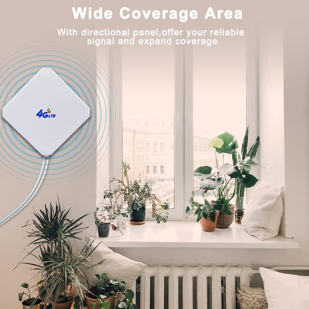 4G Antenna TS9 LTE Antenna High Gain Network Antenna Outdoor/Indoor Long Range Antenna with 2 * 2M TS9 Male Connector Cable Compatiable with 4G WiFi Router Mobile Hotspot