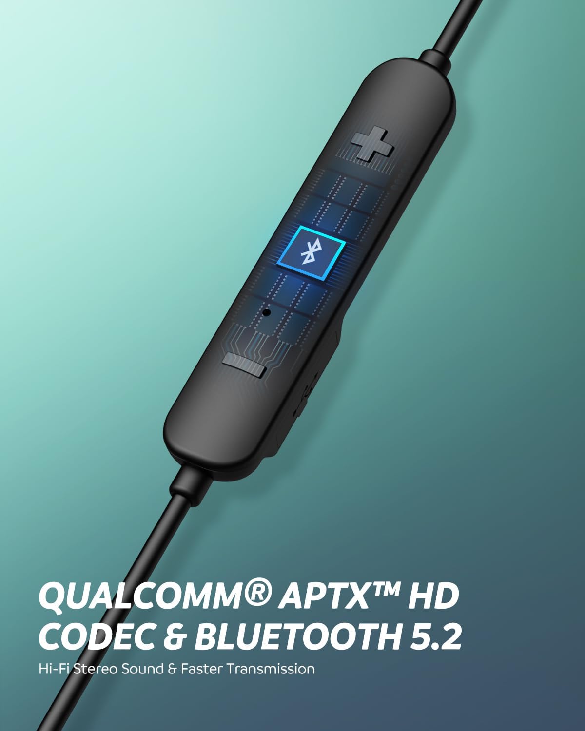 SoundPEATS Force Pro Dual Dynamic Drivers Bluetooth 5.2 Headphones, Waterproof Neckband Wireless Sports Earbuds with Crossover, APTX HD Audio Built in Mic 22 Hours Playtime