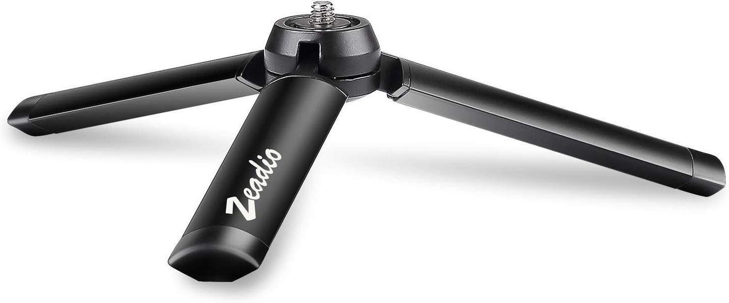 Zeadio Metal Mini Tripod, Desktop Tabletop Stand Compact Tripod for Smooth 4, Osmo Mobile, Vimble 2, Gimbal Handle Grip Stabilizer and All Cameras