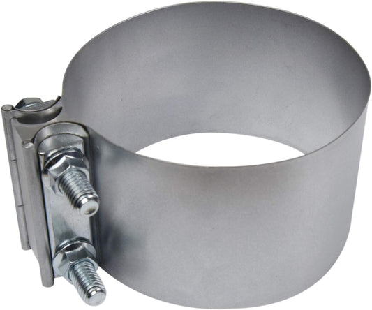 4" Butt Joint Exhaust Band Clamp - Aluminized Steel for 4" OD Exhaust Pipes, Mufflers, Elbows and Exhaust Tubings Connection