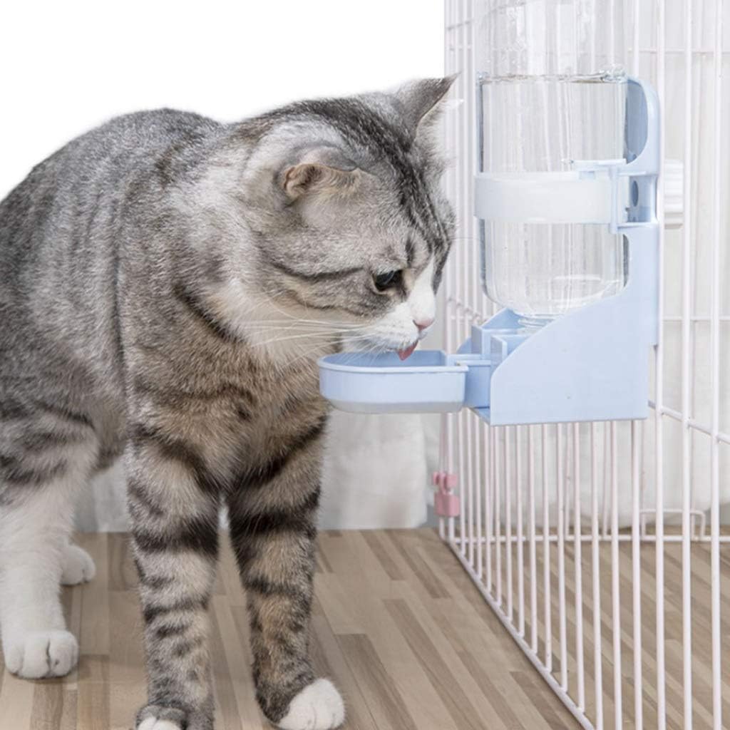 Blue Hanging Water Dispenser, NonWet Mouth Hanging Water Bottle, Automatic Drinking Water Feeder, Pet Supplies