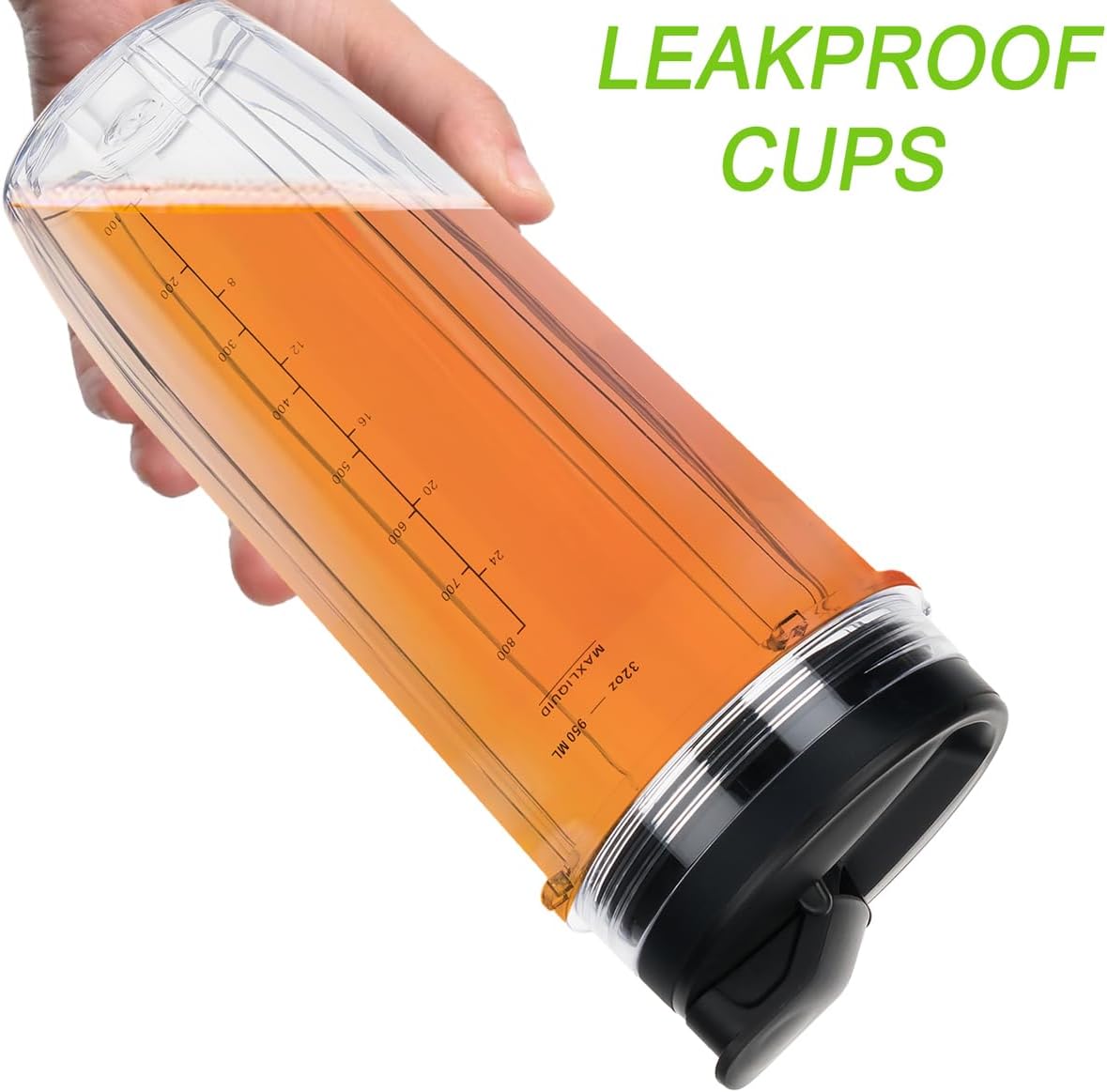 Replacement 32oz Blender Cup with Sip & Seal Lid For Nutri Ninja BL450 BL454 Bl455 BL456 BL480 BL481 BL482 BL490 BL640 BL642 BL682 SS101 SS401 SS351 Nutri Ninja Auto IQ Series Blenders,