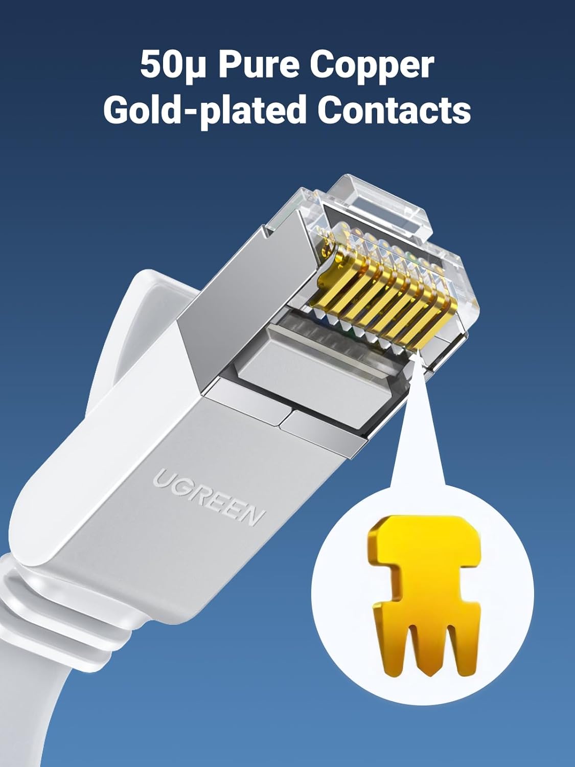 UGREEN Ethernet Cable 20M, Flat RJ45 LAN Gigabit CAT 6 Network Cable, Pure Copper Core High-Speed 1000Mbps for 250Mhz/s Patch Cord Internet Cable for Xbox Switch PS5 PS4 Extender Router Modem