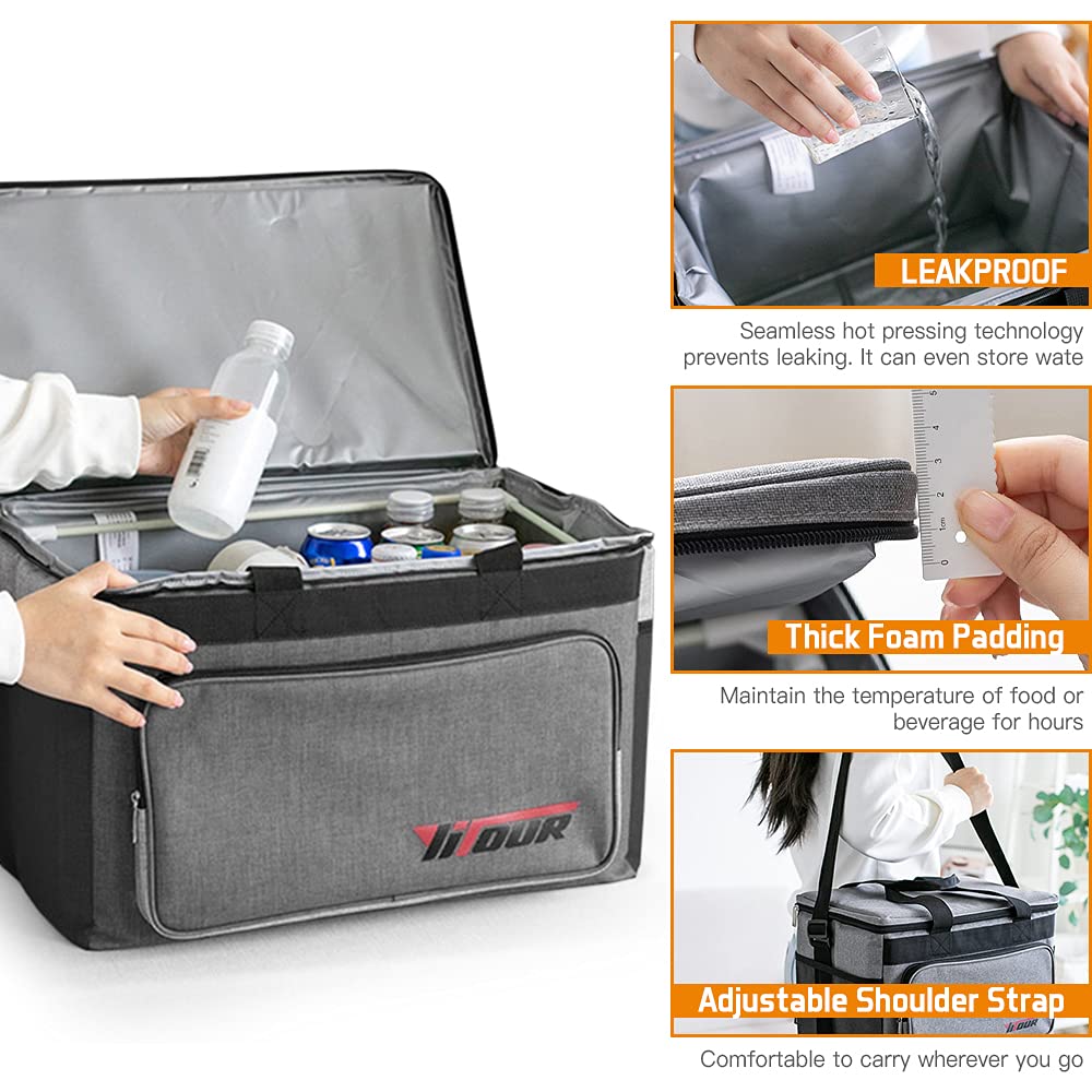 Insulated Cooler Bag Portable Leakproof Lunch Bag Box for Outdoor Camping Picnic BBQ Travel Beach