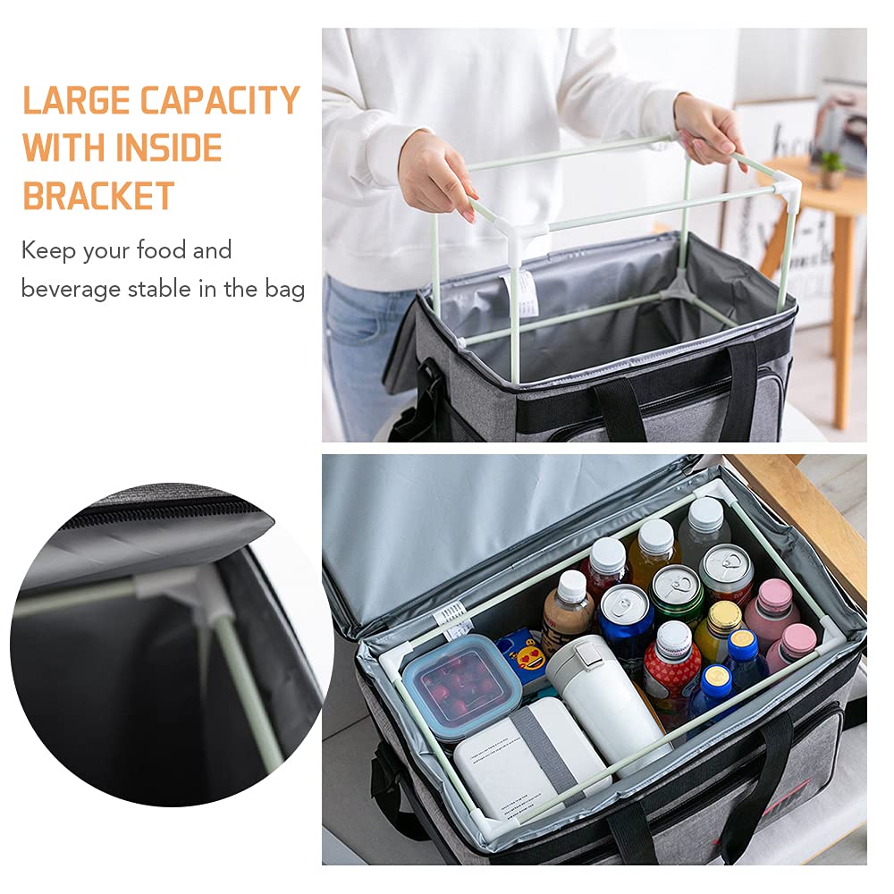 Insulated Cooler Bag Portable Leakproof Lunch Bag Box for Outdoor Camping Picnic BBQ Travel Beach