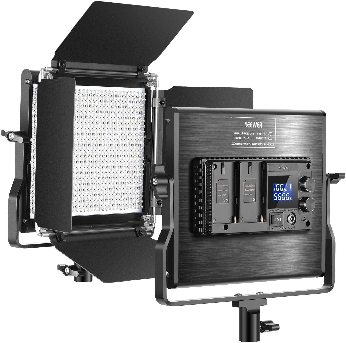 Neewer Upgraded 660 LED Video Light Dimmable Bi-Color LED Panel with LCD Screen