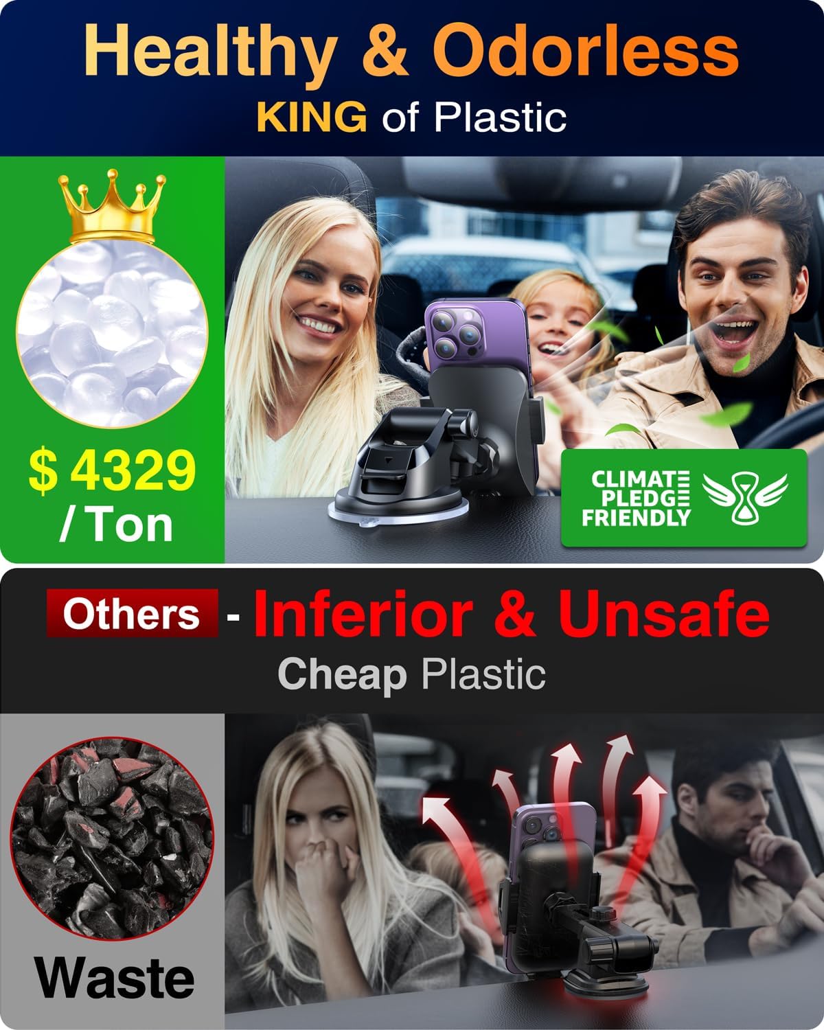 VANMASS ใ85+LBS Strongest Suction & Military-Grade 2025 Ultimate Car Phone MountใPatent & Safety Certsใ Cell Phone Holder Truck Stand for Dashboard Windshield Vent for iPhone 16 15 Pro Max 14 Samsung Visit the VANMASS Store