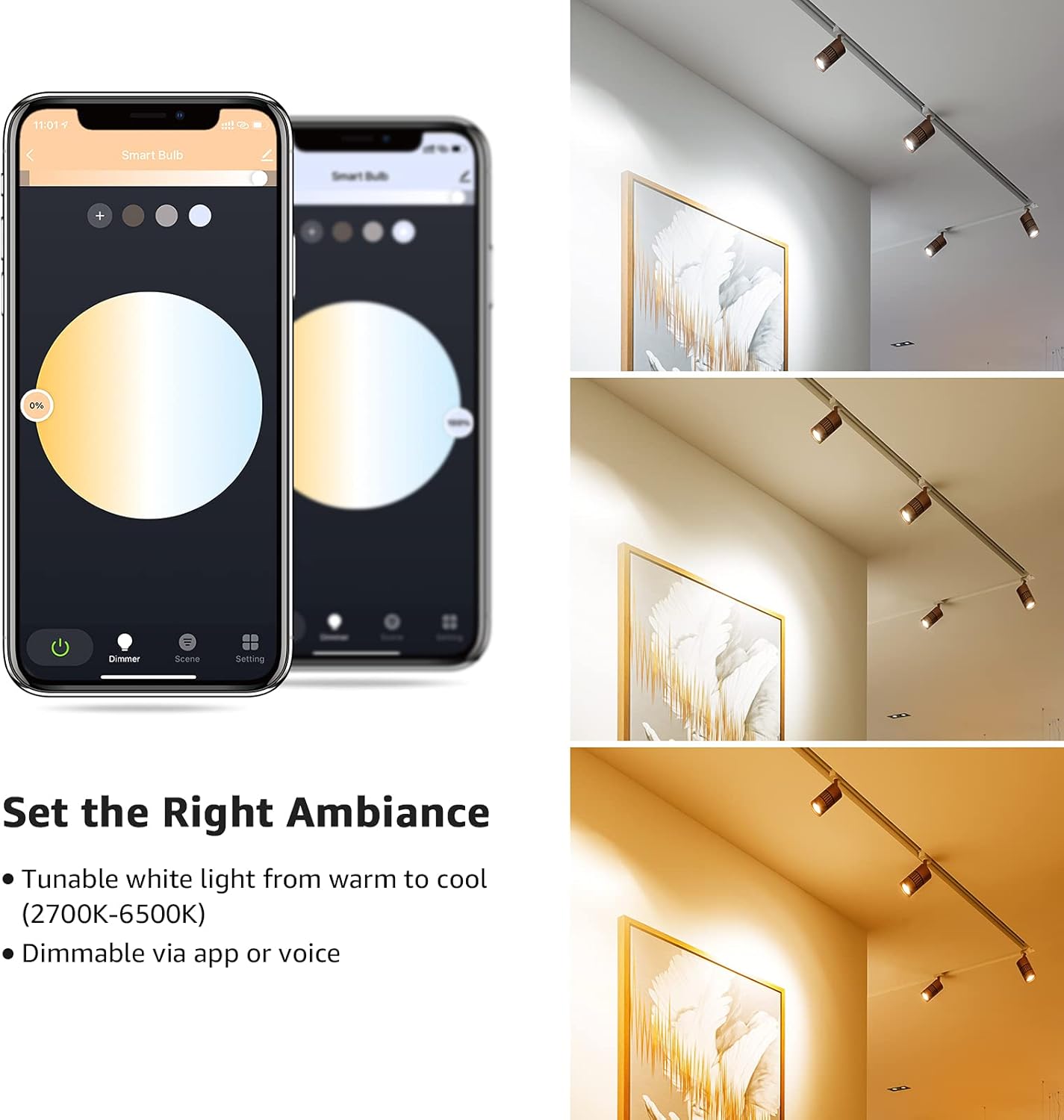 Lepro GU10 Smart LED Light Bulbs, Compatible with Alexa & Google Assistant, Dimmable with App, 50W Equivalent, Tunable White Track Light Bulb, No Hub Required, 2.4G WiFi Only, Pack of 2