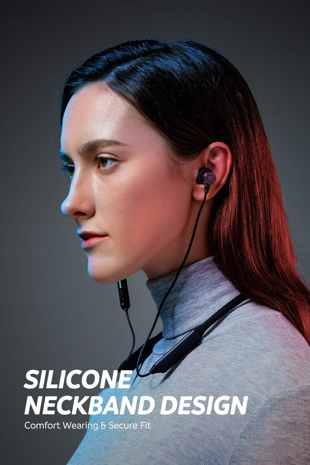 SoundPEATS Force Pro Dual Dynamic Drivers Bluetooth 5.2 Headphones, Waterproof Neckband Wireless Sports Earbuds with Crossover, APTX HD Audio Built in Mic 22 Hours Playtime