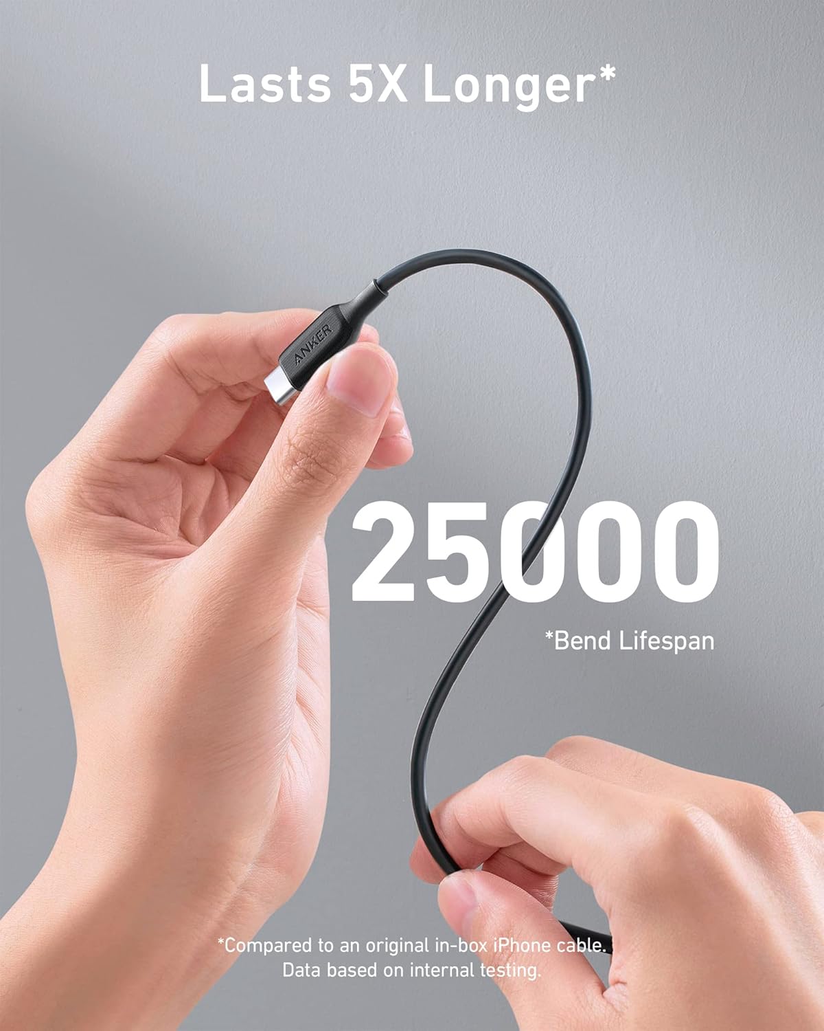 Anker PowerLine III USB Type C Charger Cable 100W 6ft 2.0, for MacBook Pro 2020, iPad Pro 2020, iPad Air 4, iPad mini 6, Galaxy S20 Plus S9, Pixel, Switch, LG V20