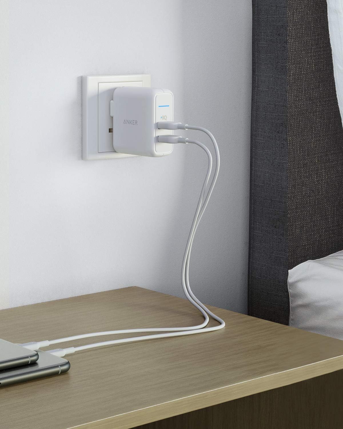 USB Charger, Anker Elite Dual Port 24W Wall Charger, PowerPort 2 with PowerIQ and Foldable Plug for iPhone 15/14/13/12/11 Series, iPad Pro/Air 2/Mini 3/Mini 4, Samsung S4/S5, and More