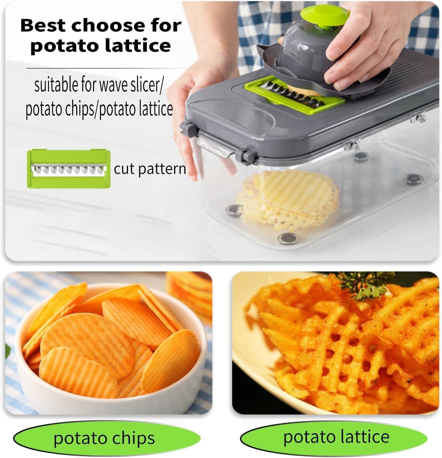 Miibox Vegetable Chopper with Container 22-in-1 Veggie Choppers and Dicers Food Chopper Cutter for Onion Tomato Multi Kitchen Tool with Lemon Squeezer -13 Blades,Grey
