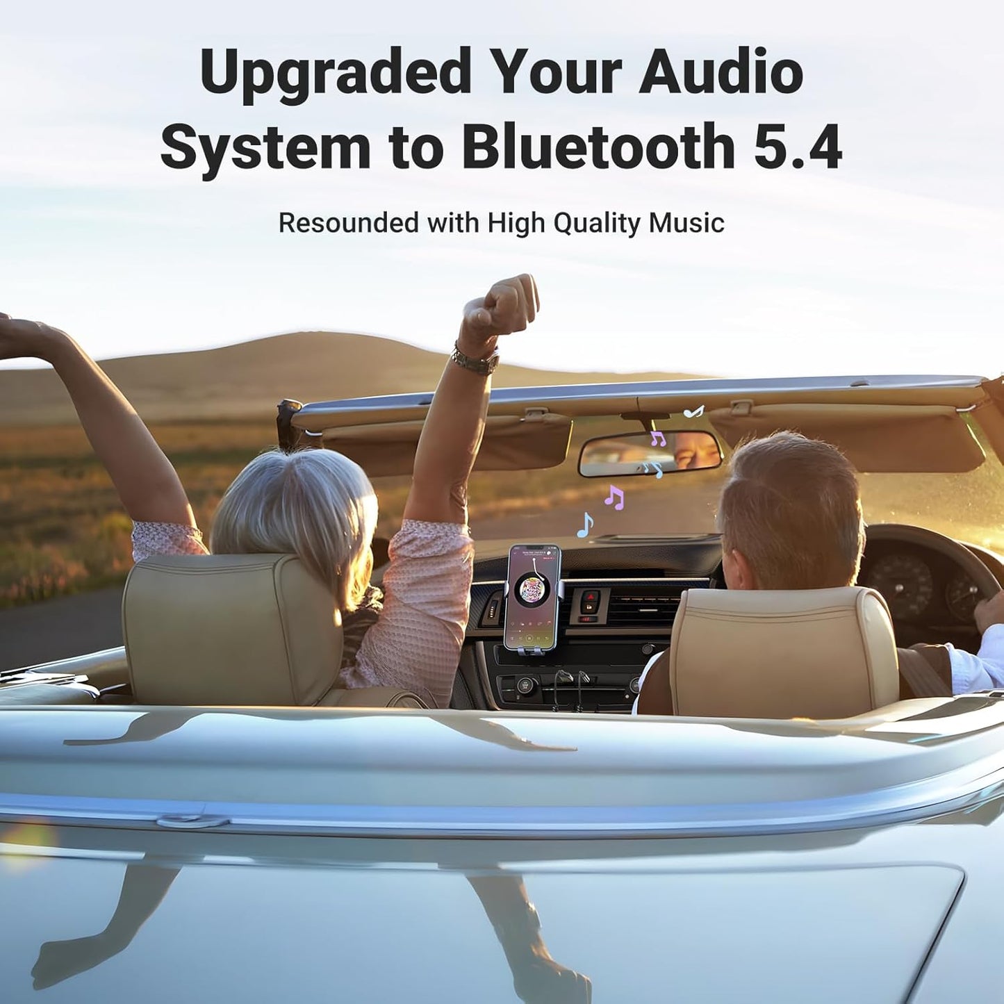 UGREEN Aux to Bluetooth 5.4 Adapter 3.5mm Bluetooth Receiver for Car USB 2.0 to 3.5mm Jack Kit with Built-in Microphone Aux Input for Hands-Free Calls Compatible with Car Speaker and Home Audio