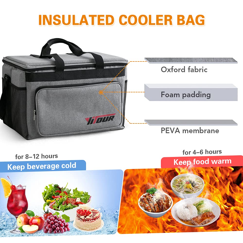 Insulated Cooler Bag Portable Leakproof Lunch Bag Box for Outdoor Camping Picnic BBQ Travel Beach