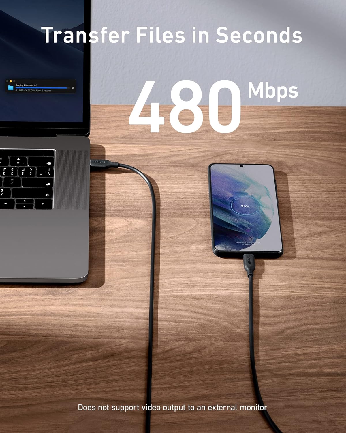 Anker PowerLine III USB Type C Charger Cable 100W 6ft 2.0, for MacBook Pro 2020, iPad Pro 2020, iPad Air 4, iPad mini 6, Galaxy S20 Plus S9, Pixel, Switch, LG V20