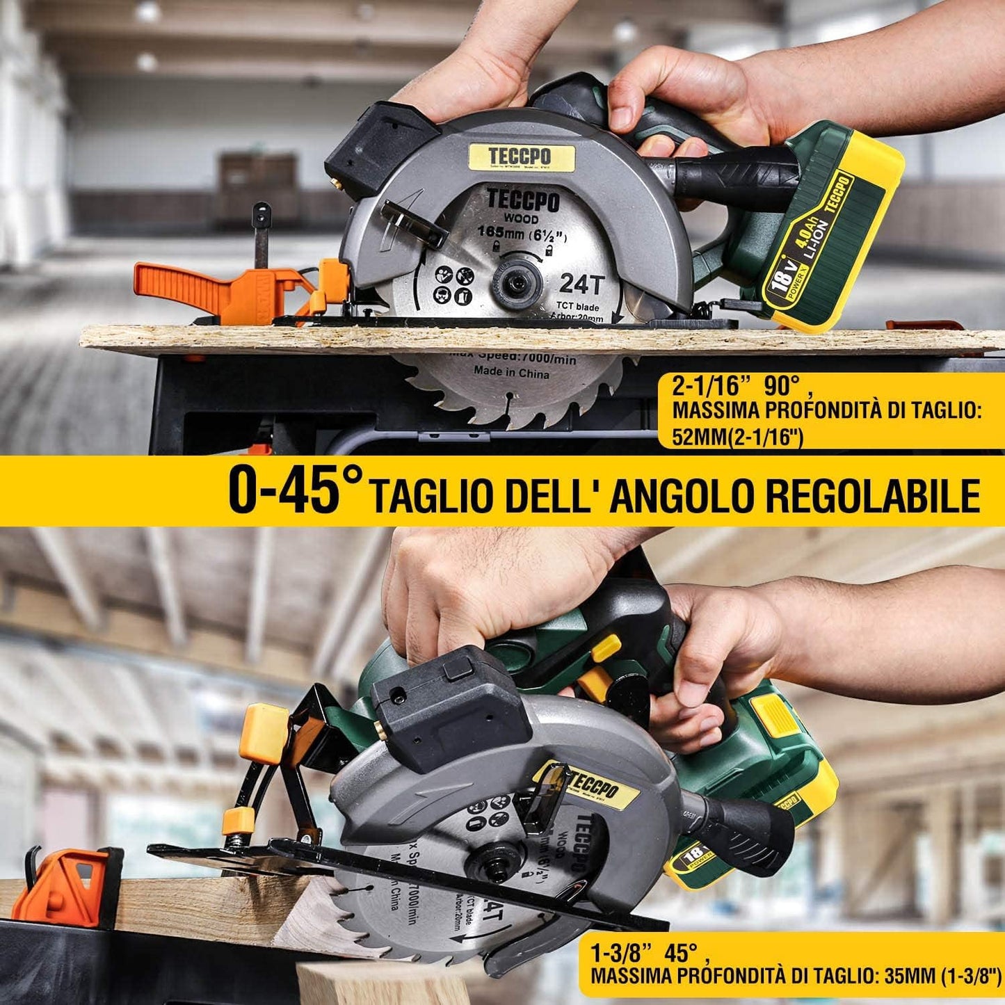 Cordless Circular Saw Teccpo MTW300B