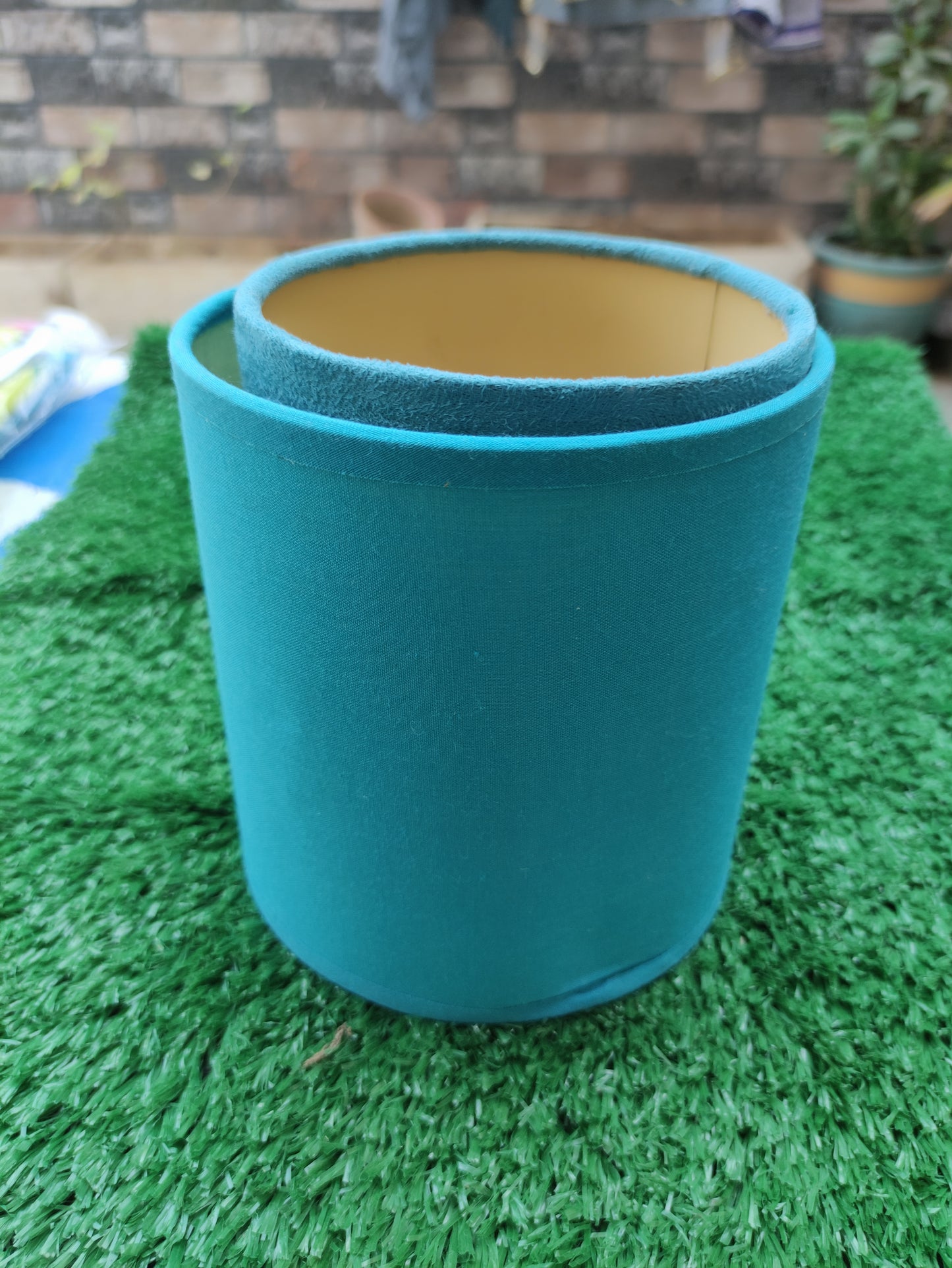 VELVET COVERED CYLINDRICAL PLANTER
