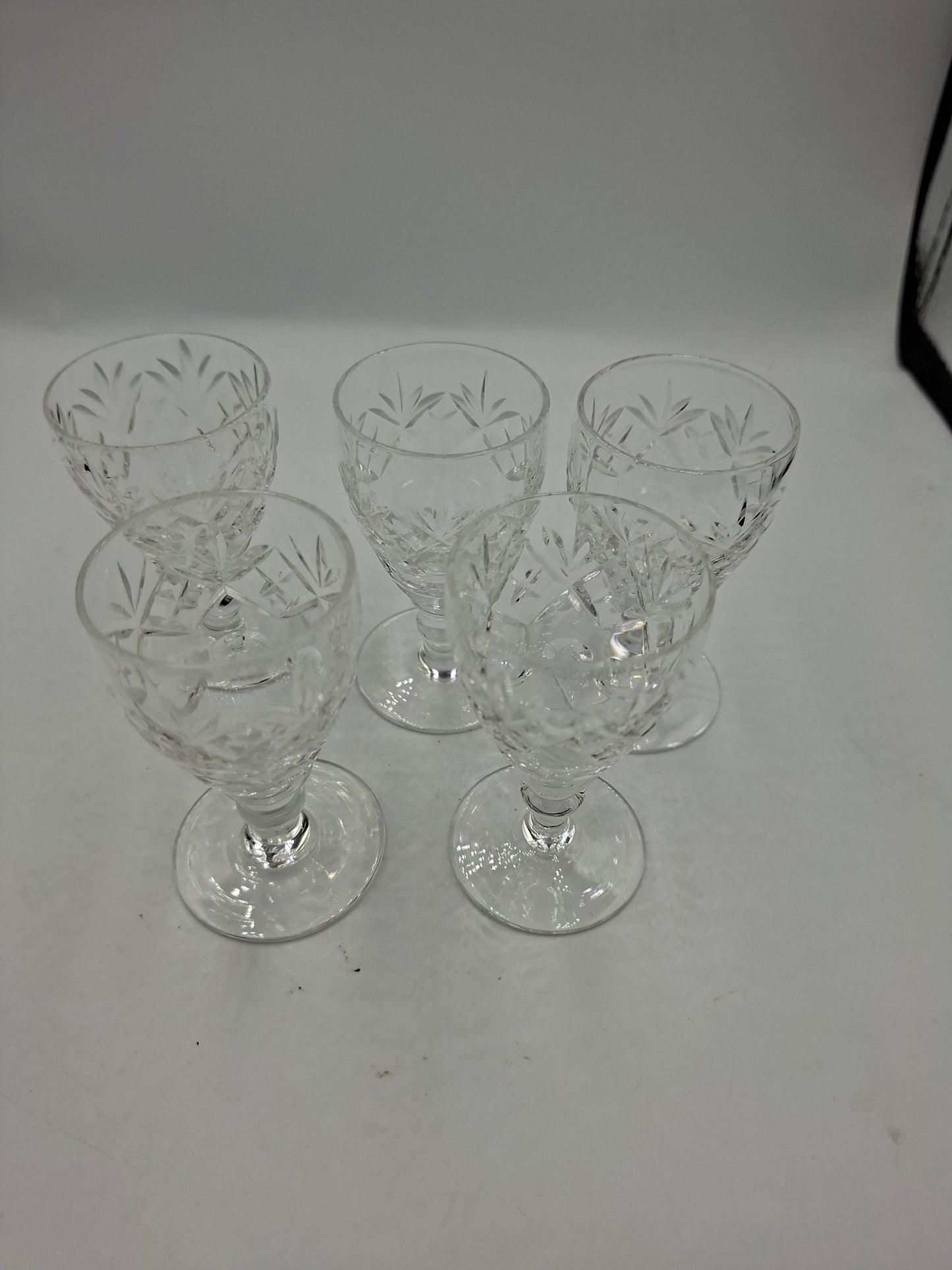 5 crystal glasses
