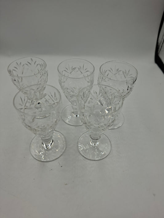 5 crystal glasses
