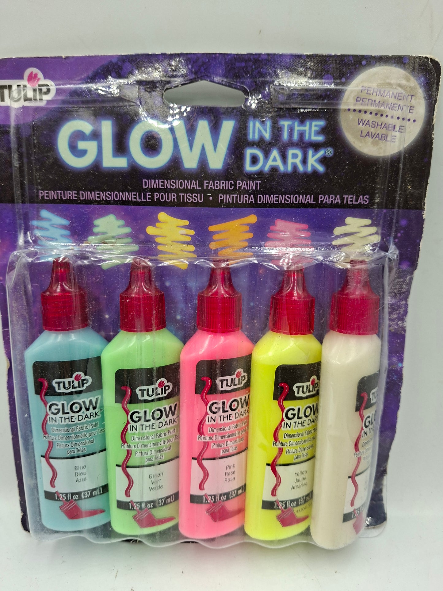 Glow in the dark fabric paints