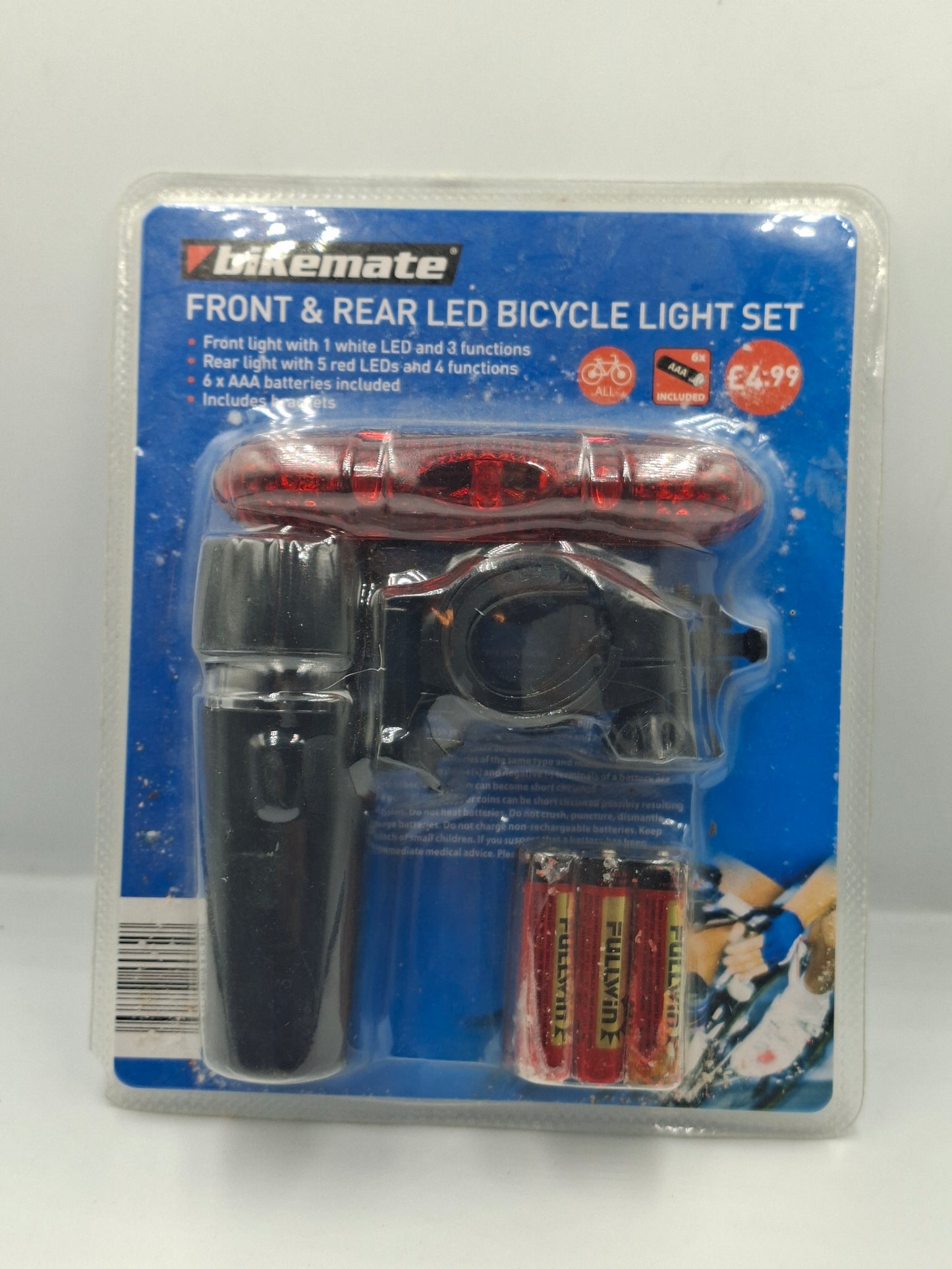 BIKEMATE FRONT AND REAR LED BICYCLE LIGHT SET