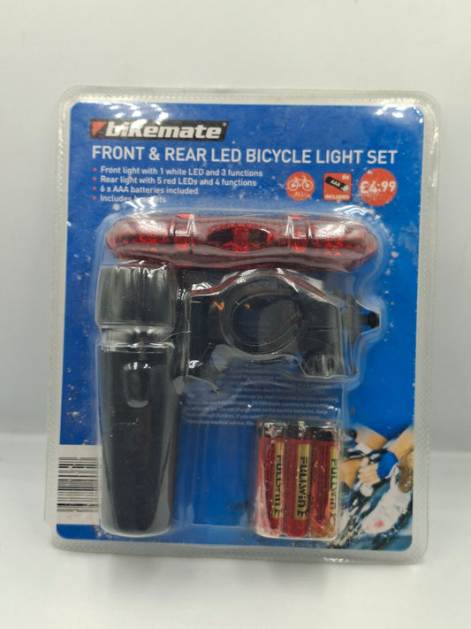 BIKEMATE FRONT AND REAR LED BICYCLE LIGHT SET