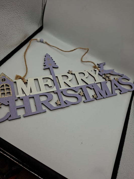 MERRY CHRISTMAS WOODEN HANGING