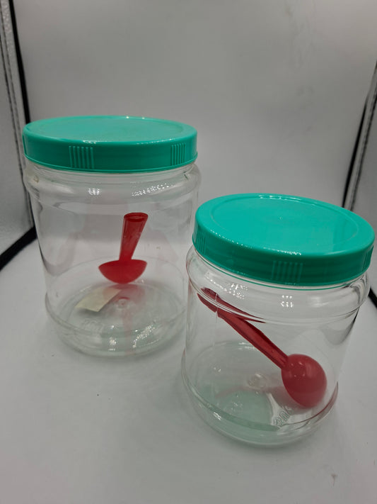 JARS WITH SPOONS 2PCS