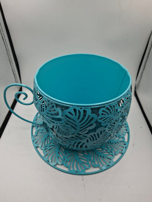 METAL TEACUP PLANTER