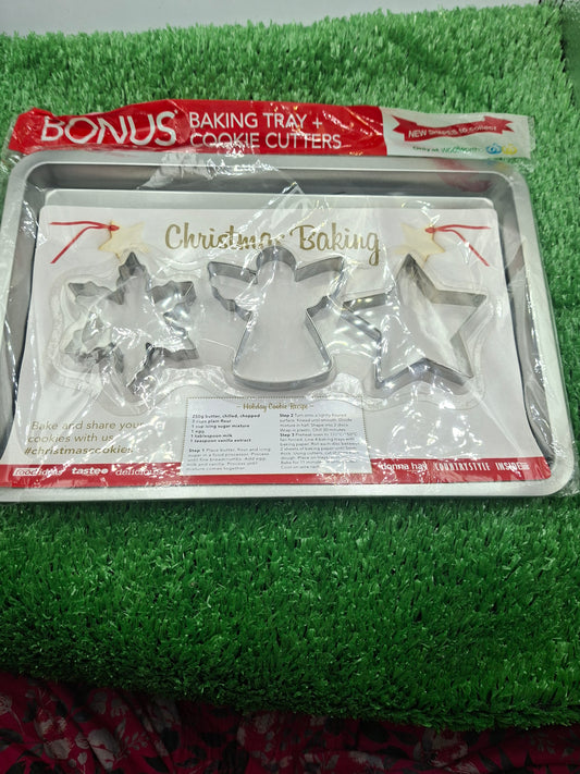 BAKING TRAY AND COOKIE CUTTERS