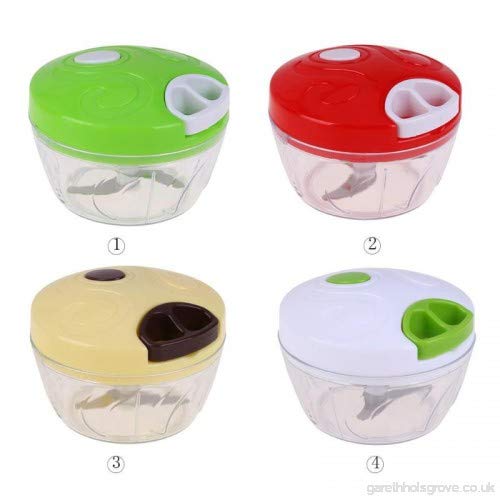 Mopslik - Easy Spin Cutter Hand Chopper, Onion, Garlic, Vegetable Cutter