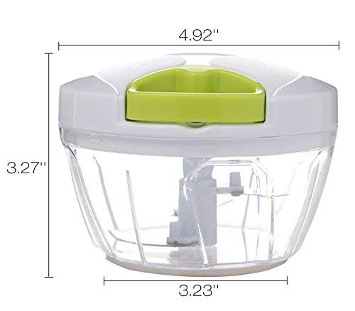 Mopslik - Easy Spin Cutter Hand Chopper, Onion, Garlic, Vegetable Cutter