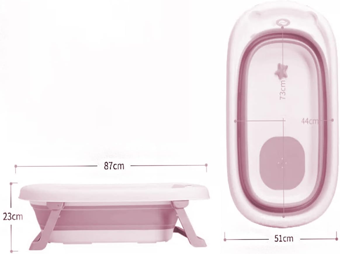 Baby Bath Tub with Soft Cushion Pad, Foldable Lightweight Anti-Slip Ergonomic Design, Portable Travel and Home Use Bathing Essentials for Newborn and Toddlers 0-36 Months