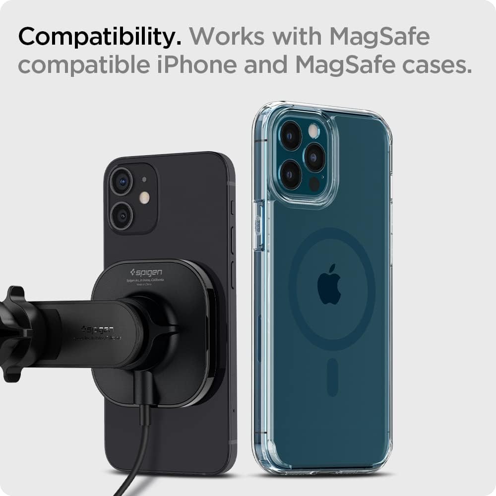Spigen OneTap Pro (MagFit) Designed for MagSafe Wireless Charger Air Vent Car Mount with Smart Vent Wing Compatible with iPhone 16 Pro Max, 16 Pro, 16 Plus, 15, 14, 13, and 12 Series