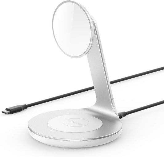 Anker Wireless Charger, PowerWave Magnetic 2-in-1 Stand with 4 ft USB-C Cable, Wireless Charging Station Only for iPhone 14/14 Pro/14 Pro Max/13/13 Pro Max/AirPods Pro (No AC Adapter)