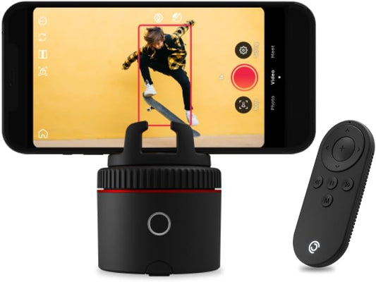 Pivo Classic Auto Face & Body Tracking Phone Holder, 360° Rotation Phone Camera AI Smart Shooting Mount for Content Creators, Livestreamers, Compatible with iPhone & Android with Remote Control