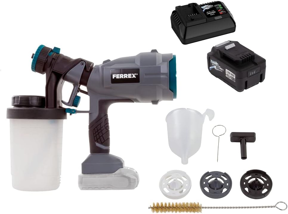Ferrex Cordless Paint Gun with Battery and Charger