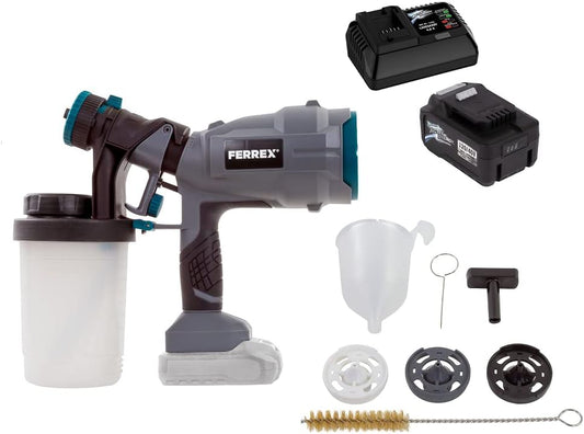 Ferrex Cordless Paint Gun with Battery and Charger