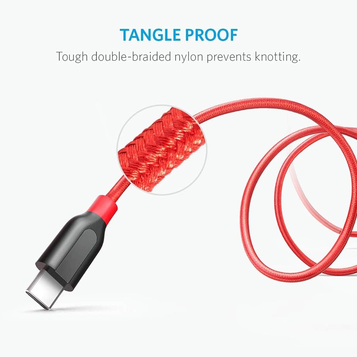 Anker PowerLine+ USB-C to USB 3.0 cable (6ft/1.8m), High Durability, for USB Type-C Devices Including Galaxy S8/S8+/S9/S10, MacBook, iPad Pro 2018, Sony XZ, LG V20 G5 G6, HTC 10, Xiaomi 5 and More