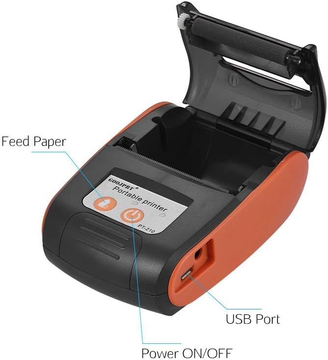 Bobique GOOJPRT PT-210 Portable Thermal Printer Handheld 58mm Receipt Printer for Retail Stores Restaurants Factories Logistics