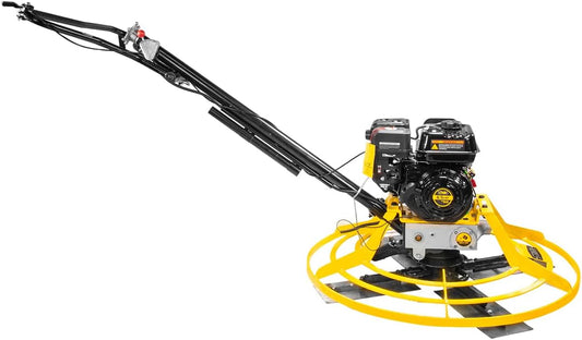 Lucky Cm 6.5HP Walk Behind Power Trowel Gas-Powered Surface Smoother Finisher Screed Concrete Cement w/ Finishing Blades