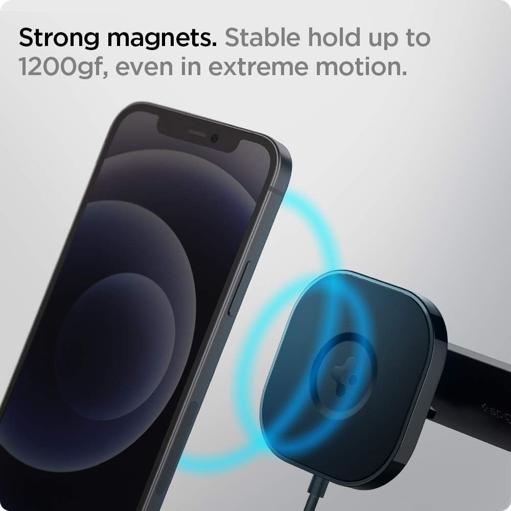 Spigen OneTap Pro (MagFit) Designed for MagSafe Wireless Charger Air Vent Car Mount with Smart Vent Wing Compatible with iPhone 16 Pro Max, 16 Pro, 16 Plus, 15, 14, 13, and 12 Series
