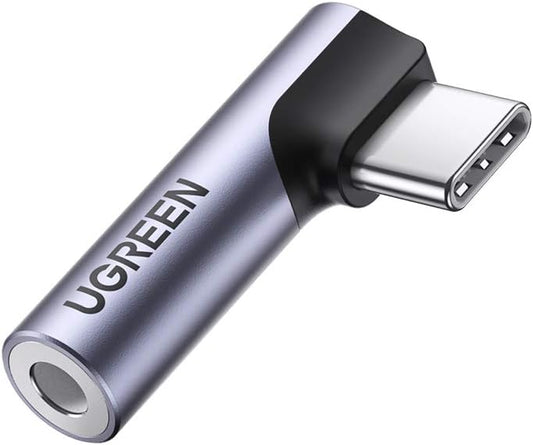 UGREEN USB C to 3.5mm Adapter Hi-Fi Stereo Type C Aux Jack Headphone Angled Car Audio Dongle Compatible with Huawei P40 P30, Nord 2 10 9 Pro 8T 7T 7Pro 6T, Mi 11 10,Find X5 X3 Reno4