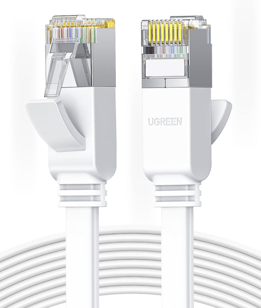 UGREEN Ethernet Cable 20M, Flat RJ45 LAN Gigabit CAT 6 Network Cable, Pure Copper Core High-Speed 1000Mbps for 250Mhz/s Patch Cord Internet Cable for Xbox Switch PS5 PS4 Extender Router Modem