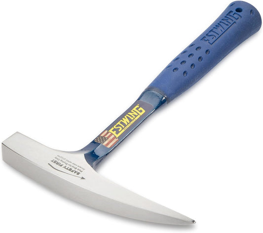 ESTWING Rock Pick - 14 oz Geology Hammer with Pointed Tip & Shock Reduction Grip - E3-14P