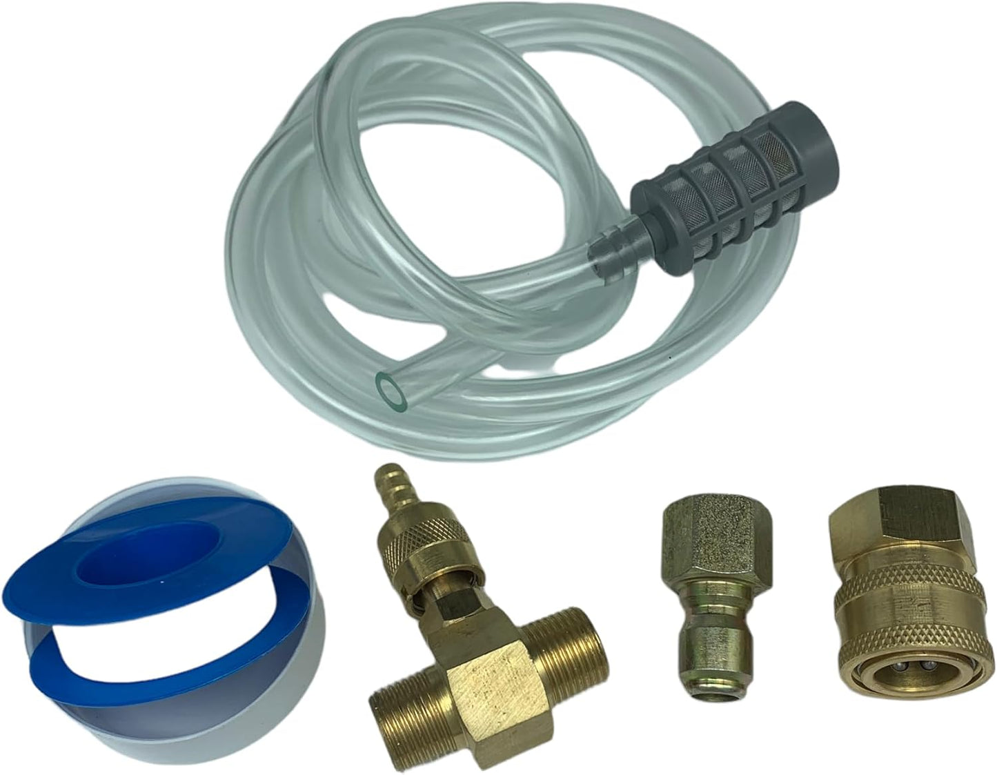 Pressure Washer Chemical Detergent Soap Kit Adjustable Down Stream in Line Injector 5-8 GPM 2.3 Orifice 3/8 Inch NPT Threaded
